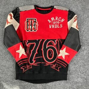 Heritage 76 Sweatshirt Mens XL Red Black Graphic Pullover Crewneck Streetwear